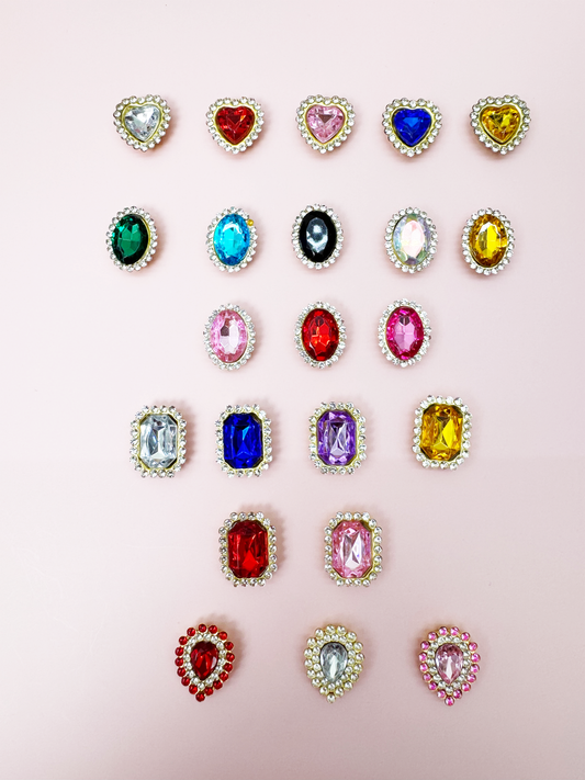 Rhinestone Heart Button, DIY Crystal Gem