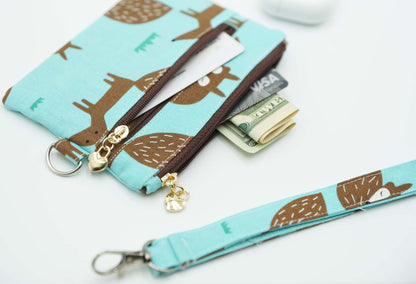 Squirrel Coin Pouch, Double Zipper Wallet, Purse for ID Cards