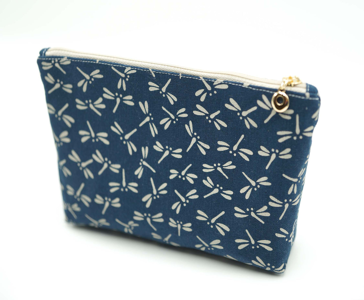 Japanese Indigo Dragonfly Zipper Pouch