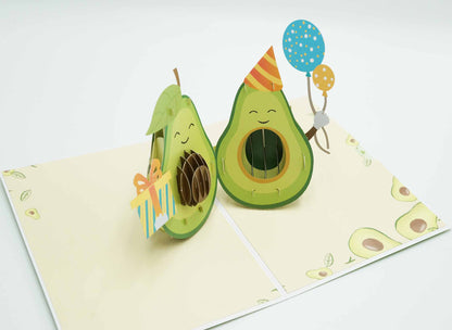 Avo Great Birthday Pop Up Card, 3D Avocado Pop-Up Birthday Card