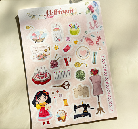 Sewing Sticker Sheet A5 size