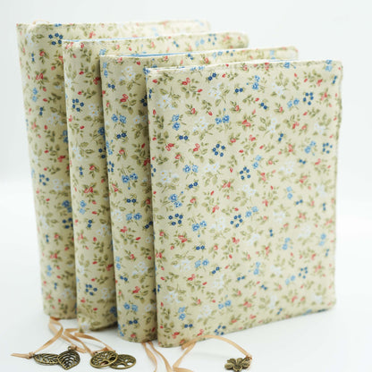 Retro Flower Book Cover, Fabric Dust Jacket