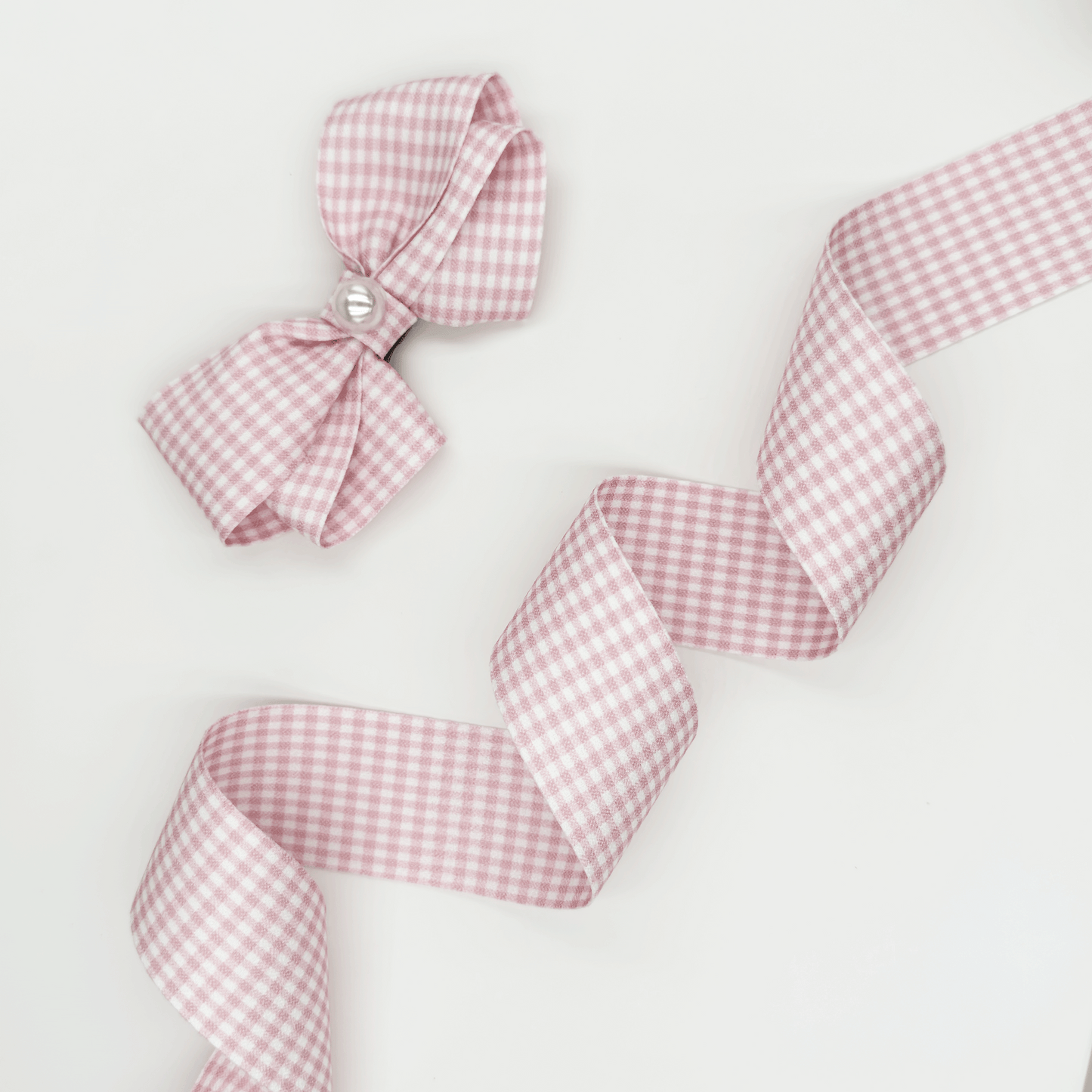 1.5'' Double Faced Light Pink Check Ribbon