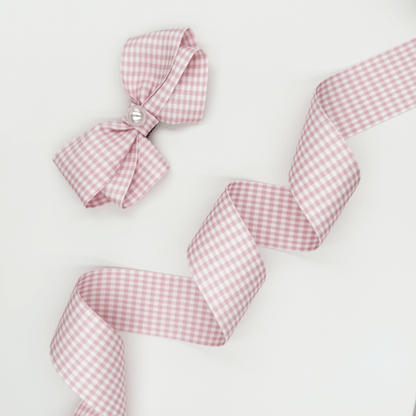 1.5'' Double Faced Light Pink Check Ribbon
