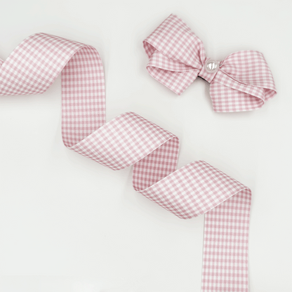 1.5'' Double Faced Light Pink Check Ribbon