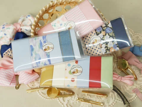 Baby Blue Hair Bow Making Kit, 5 meter ribbon, 9 clips, full tutorial