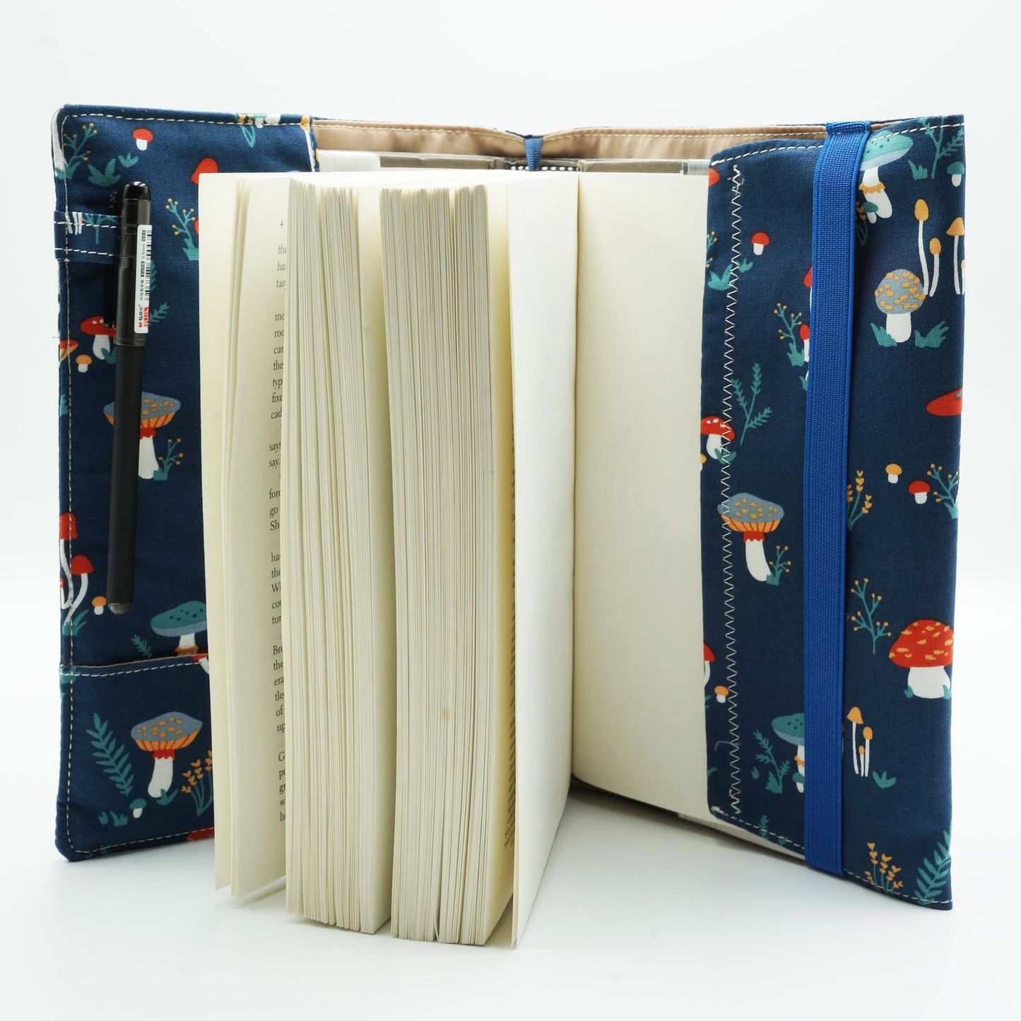 Mushroom Village Book Cover, Fabric Dust Jacket