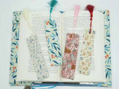 Retro Flower Fabric Bookmark