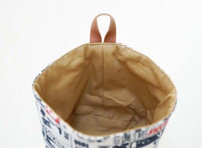 Japan Life Fabric Basket with Leather Hang Loop