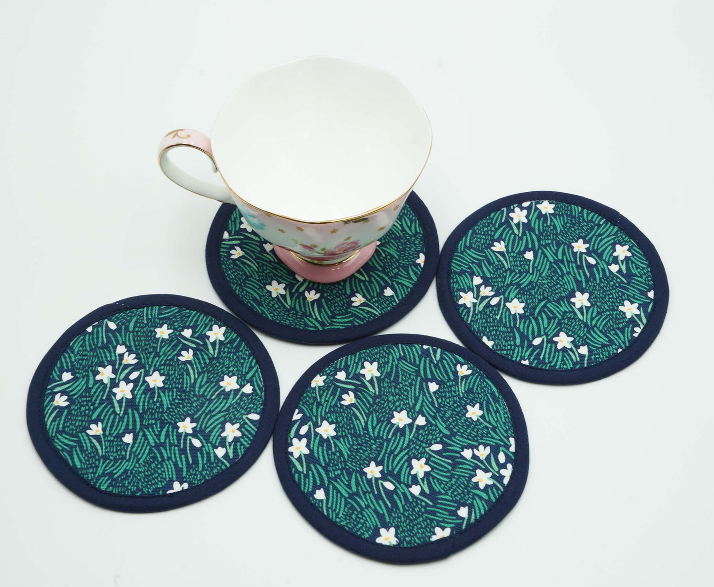 In Good Time Round Fabric Coasters Set