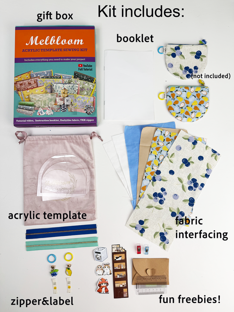 Zipper Half-Moon Pouch Sewing Kit - Pack of 2 Pouches