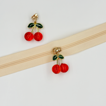 Cherry Zipper Pulls 4PCS