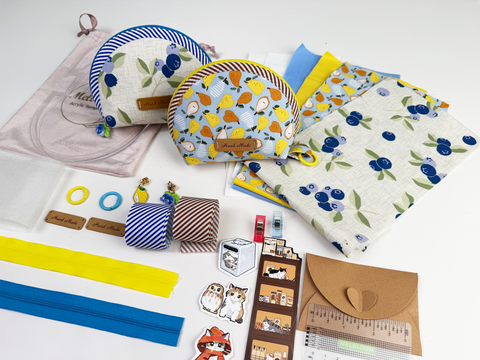 Shell Pouch Sewing Kit - Blueb+Pear