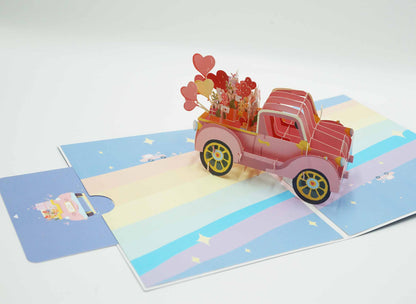 Car 3D Pop Up Card, For Mom, Valentine's Day, Birthday, All Occasion