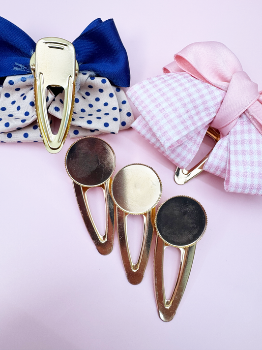 Gold Alligator Hair Clip Base, 6 PCS