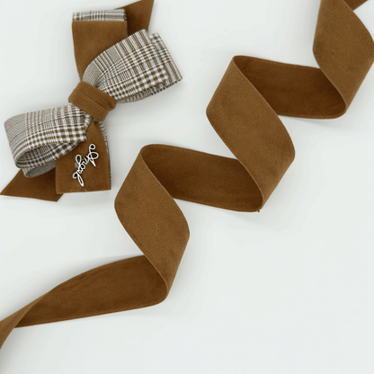 1'' Double Faced Brown Suede Ribbon