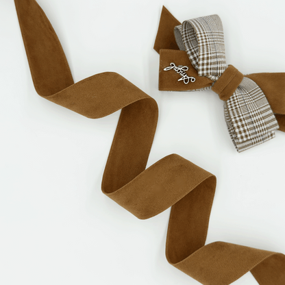 1'' Double Faced Brown Suede Ribbon
