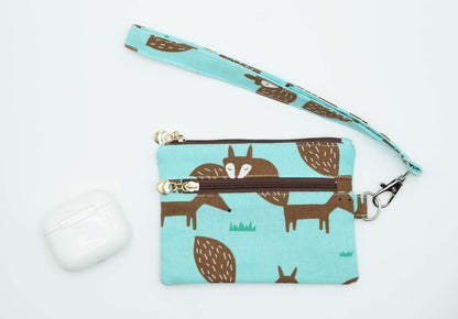 Squirrel Coin Pouch, Double Zipper Wallet, Purse for ID Cards