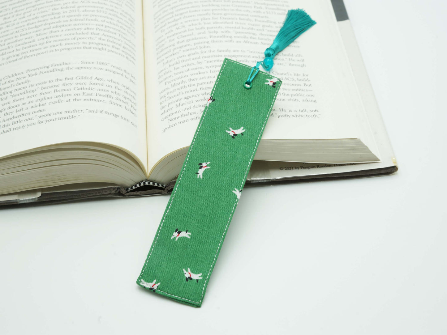 Happy Dog Fabric Bookmark