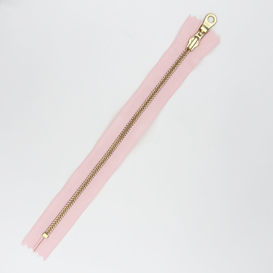YKK Size 3 Nude Pink Brass Zipper l Donut Pull