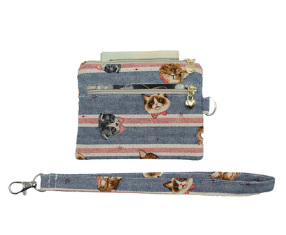 Cats Coin Pouch, Double Zipper Wallet, Purse for ID Cards