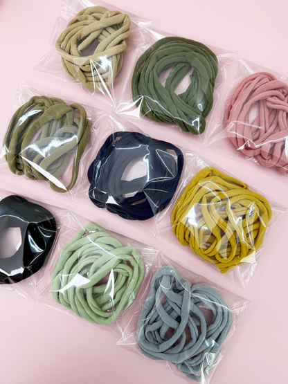 Soft Elastic Thick Nylon Headband 10PCS