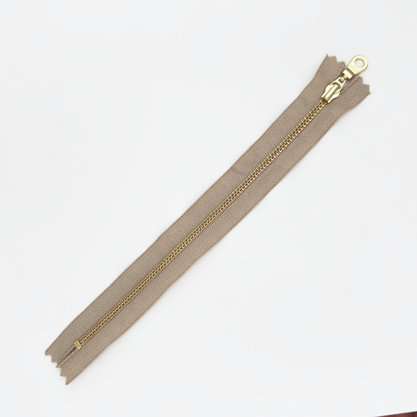 YKK Size 3 Khaki Gray Brass Zipper l Donut Pull