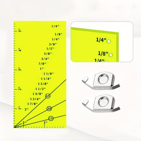 Seam Guide Ruler & Gauge for 1/8”- 2” Straight Line Hems