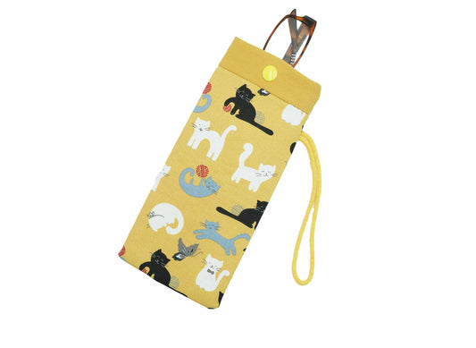 Playing Cats Fabric Glasses Case