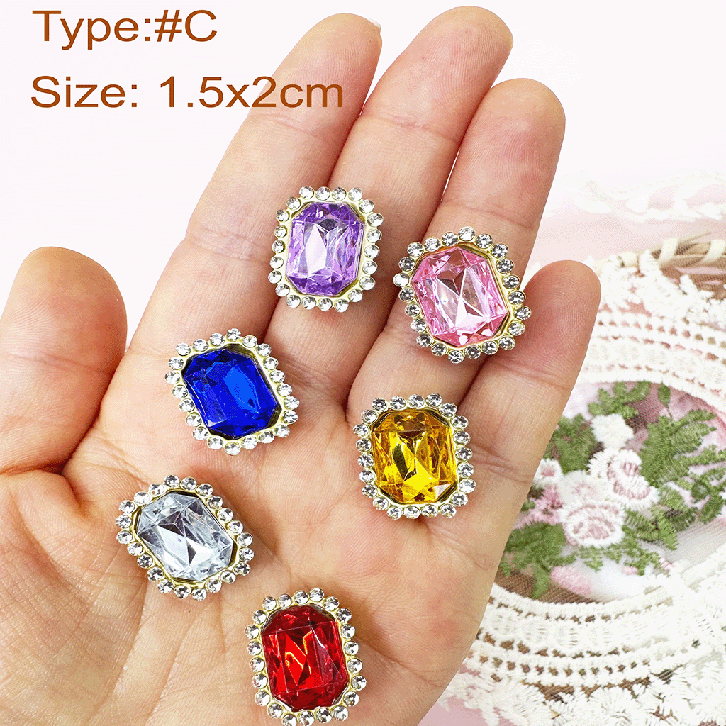 Rhinestone Heart Button, DIY Crystal Gem