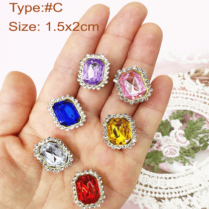 Rhinestone Heart Button, DIY Crystal Gem