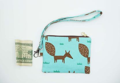 Squirrel Coin Pouch, Double Zipper Wallet, Purse for ID Cards