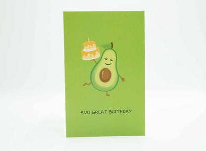 Avo Great Birthday Pop Up Card, 3D Avocado Pop-Up Birthday Card