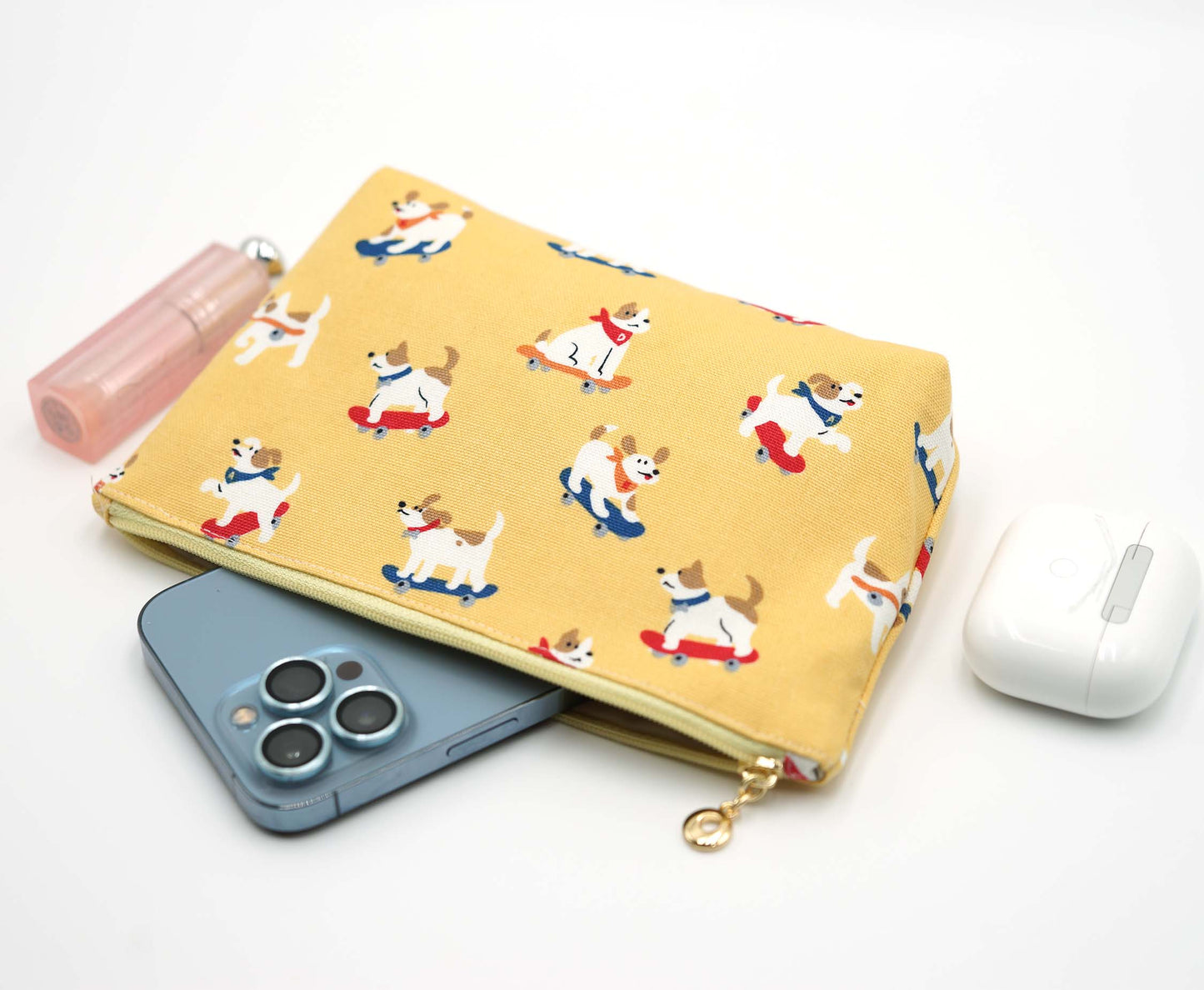 Skating Puppy Zipper Pouch