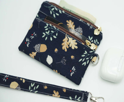 Forest Coin Pouch, Double Zipper Wallet, Purse for ID Cards