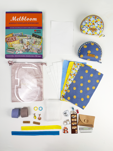 Shell Pouch Sewing Kit - Smiling Face+ Pear