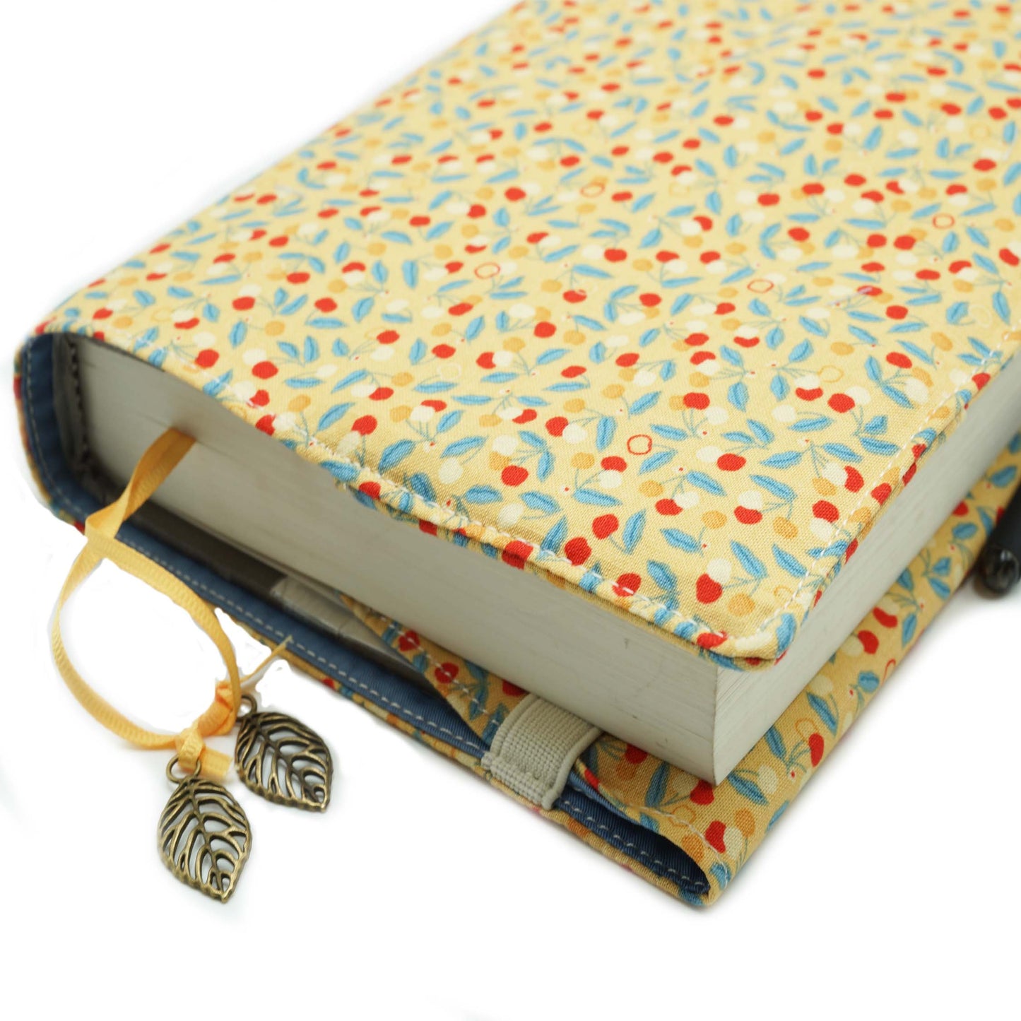 Cherry Bijou Book Cover, Fabric Dust Jacket