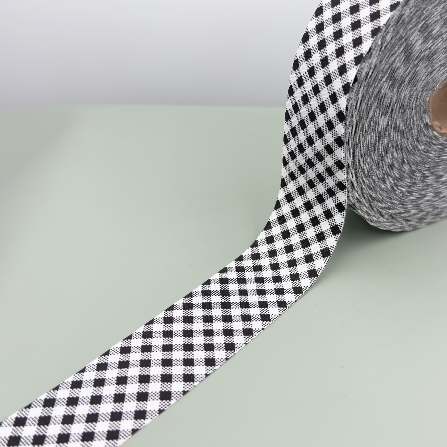 4cm Black and White Gingham Polyester Cotton Bias Tape