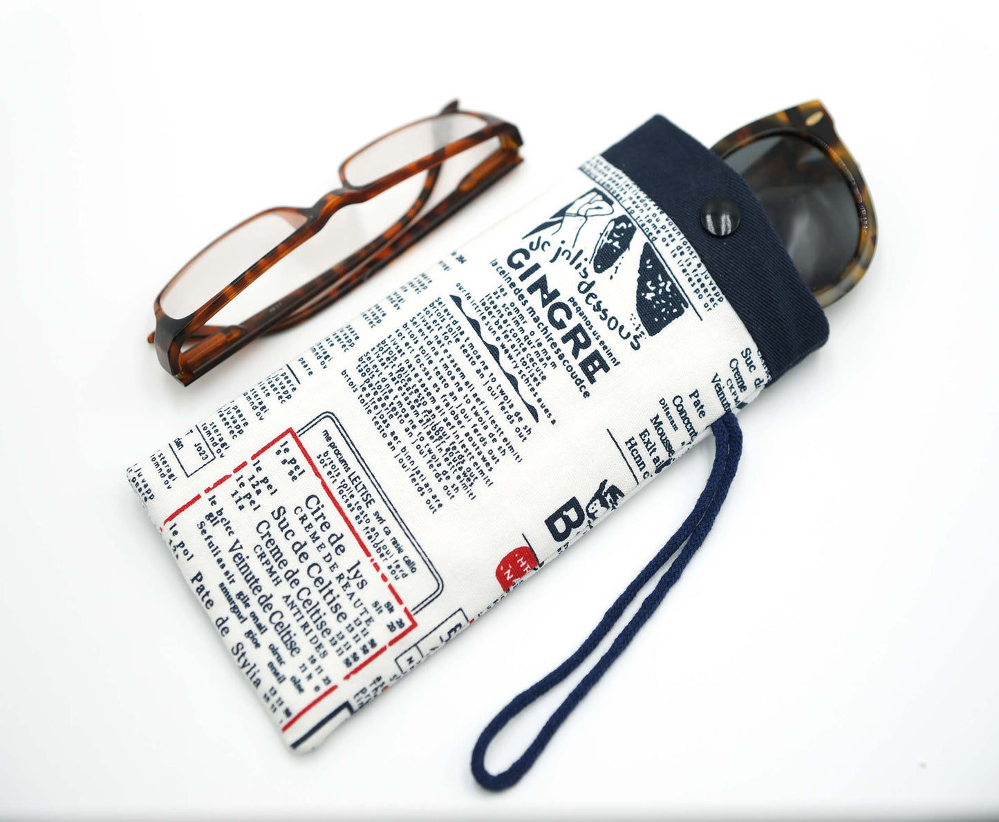 Paper Words Fabric Glasses Case