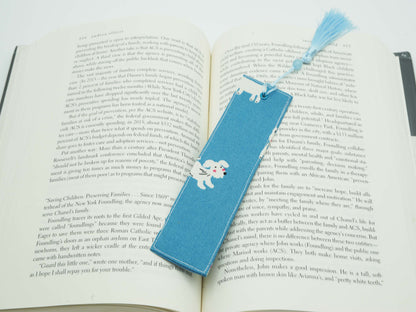 Shy Dog Fabric Bookmark