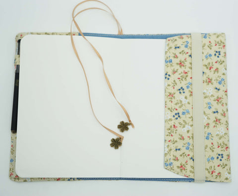 Retro Flower Book Cover, Fabric Dust Jacket