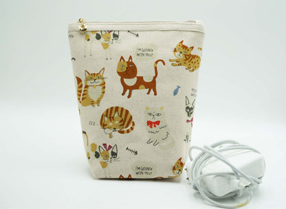 Cats Basic Zipper Pouch, Charger Bag