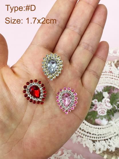Rhinestone Heart Button, DIY Crystal Gem