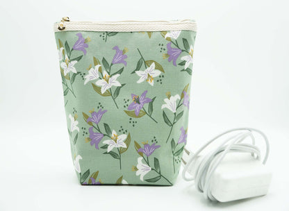 Madonna Lily Basic Zipper Pouch, Charger Bag