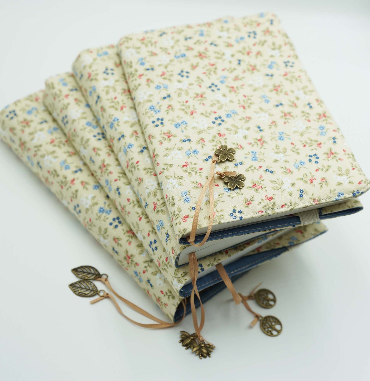 Retro Flower Book Cover, Fabric Dust Jacket