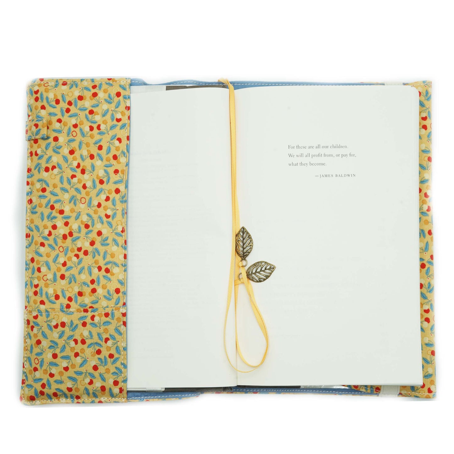 Cherry Bijou Book Cover, Fabric Dust Jacket