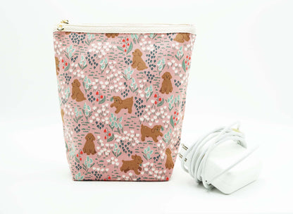 Happy Puppy Basic Zipper Pouch, Charger Bag