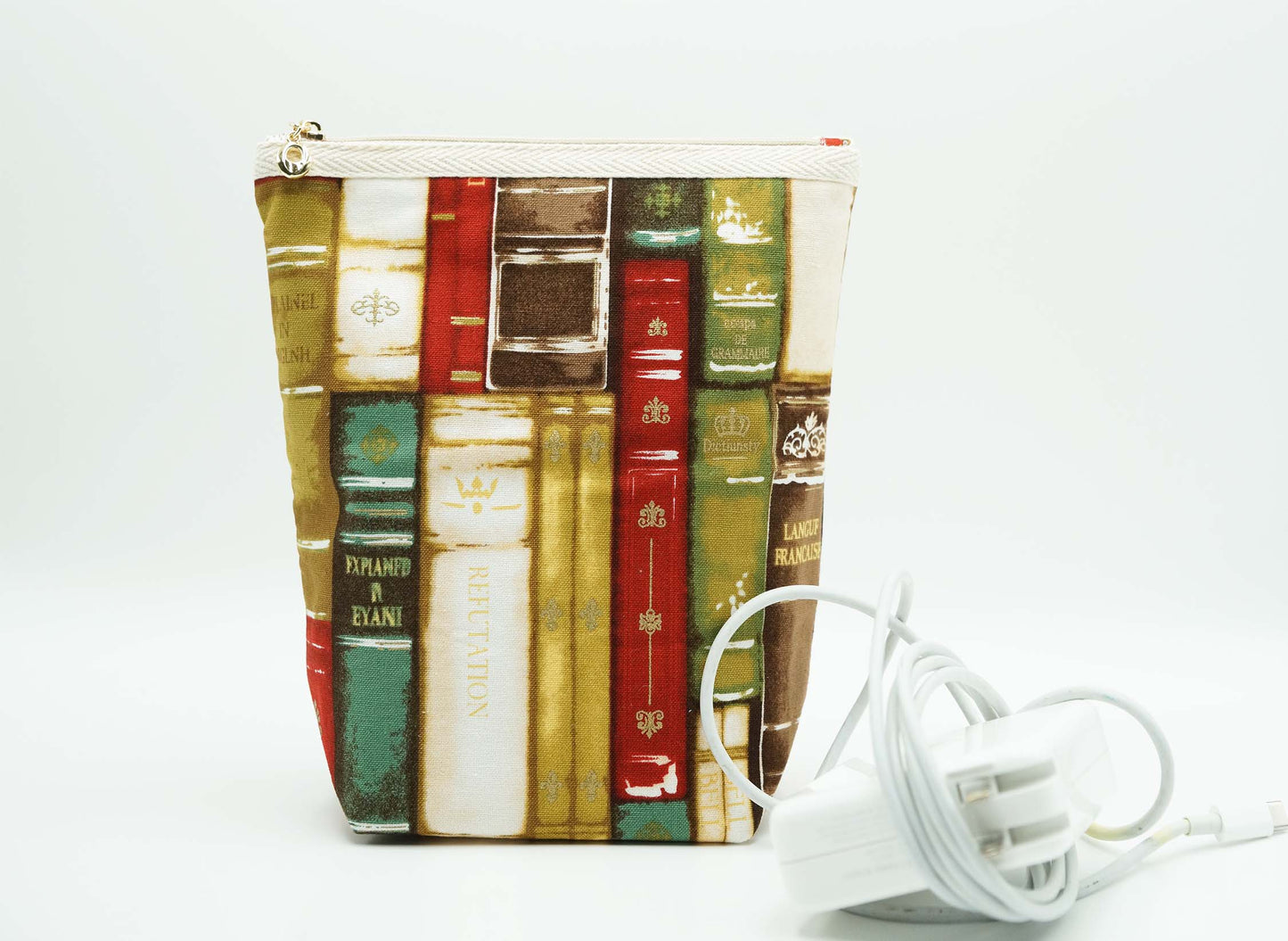 Library Books Basic Zipper Pouch, Charger Bag