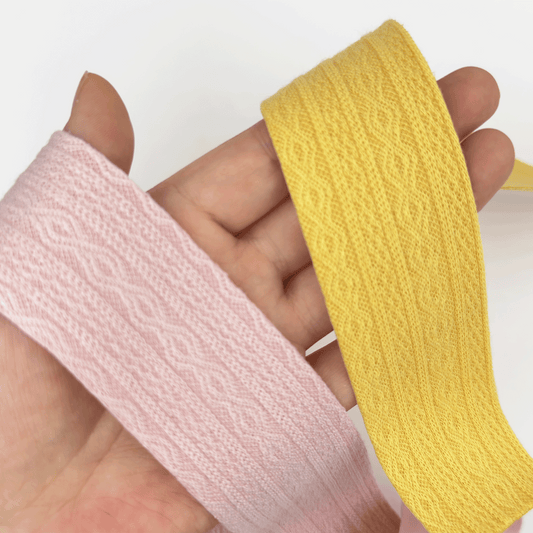 1.5'' Yarn Ribbon Yellow and Pink