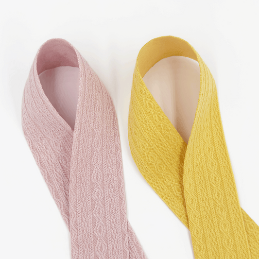 1.5'' Yarn Ribbon Yellow and Pink